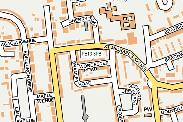 PE13 3PB map - OS OpenMap – Local (Ordnance Survey)