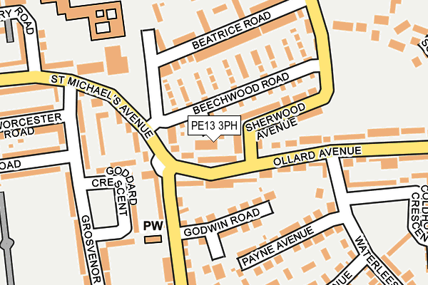 PE13 3PH map - OS OpenMap – Local (Ordnance Survey)