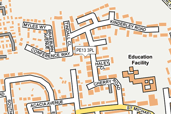 PE13 3PL map - OS OpenMap – Local (Ordnance Survey)