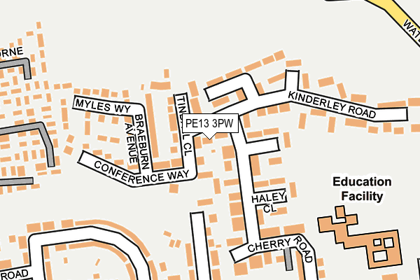 PE13 3PW map - OS OpenMap – Local (Ordnance Survey)