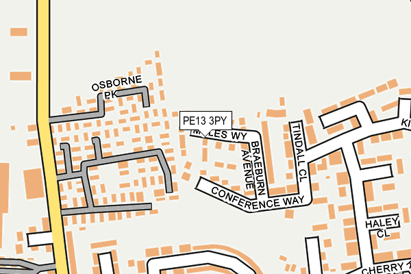 PE13 3PY map - OS OpenMap – Local (Ordnance Survey)