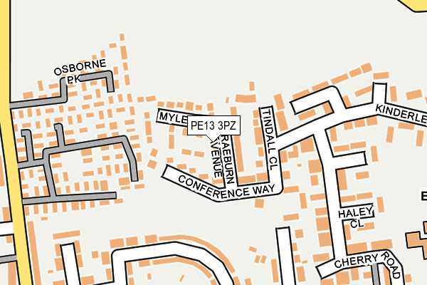 PE13 3PZ map - OS OpenMap – Local (Ordnance Survey)