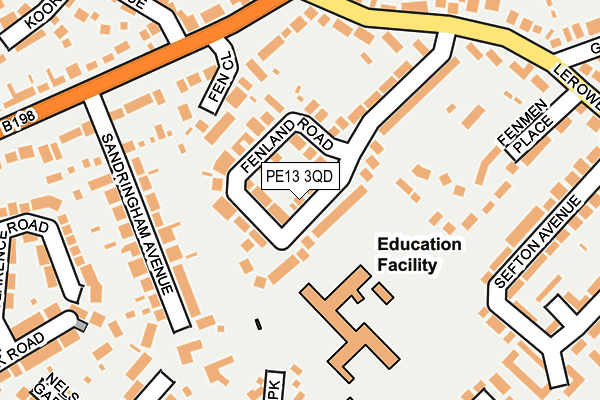 PE13 3QD map - OS OpenMap – Local (Ordnance Survey)
