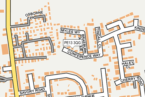 PE13 3QG map - OS OpenMap – Local (Ordnance Survey)