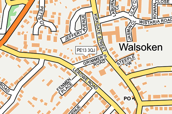 PE13 3QJ map - OS OpenMap – Local (Ordnance Survey)
