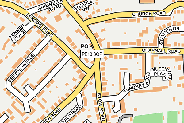 PE13 3QP map - OS OpenMap – Local (Ordnance Survey)
