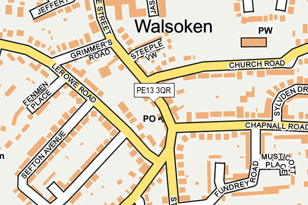 PE13 3QR map - OS OpenMap – Local (Ordnance Survey)