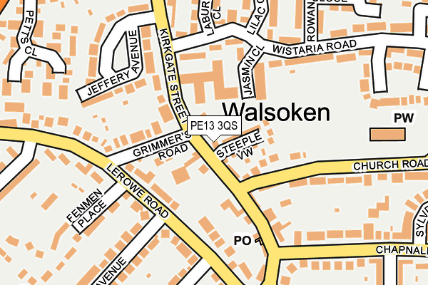PE13 3QS map - OS OpenMap – Local (Ordnance Survey)
