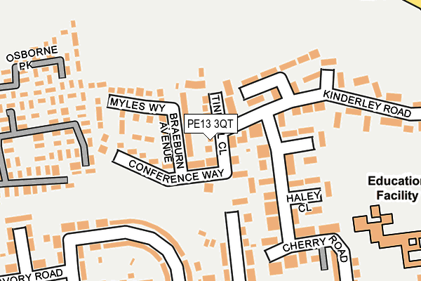 PE13 3QT map - OS OpenMap – Local (Ordnance Survey)
