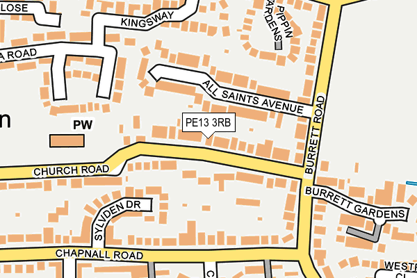 PE13 3RB map - OS OpenMap – Local (Ordnance Survey)