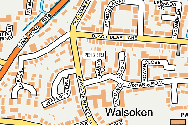 PE13 3RJ map - OS OpenMap – Local (Ordnance Survey)
