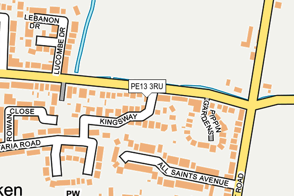 PE13 3RU map - OS OpenMap – Local (Ordnance Survey)
