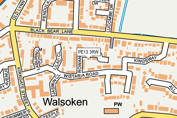 PE13 3RW map - OS OpenMap – Local (Ordnance Survey)