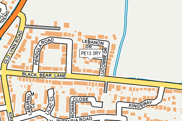PE13 3RY map - OS OpenMap – Local (Ordnance Survey)