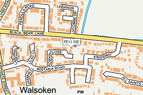 PE13 3SE map - OS OpenMap – Local (Ordnance Survey)