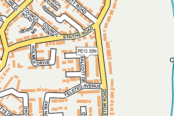 PE13 3SN map - OS OpenMap – Local (Ordnance Survey)