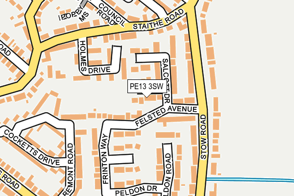 PE13 3SW map - OS OpenMap – Local (Ordnance Survey)