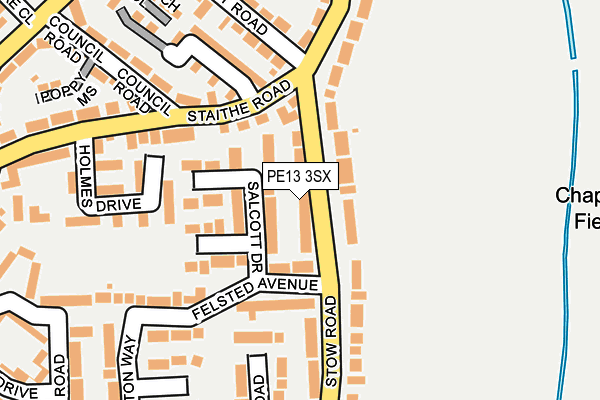PE13 3SX map - OS OpenMap – Local (Ordnance Survey)