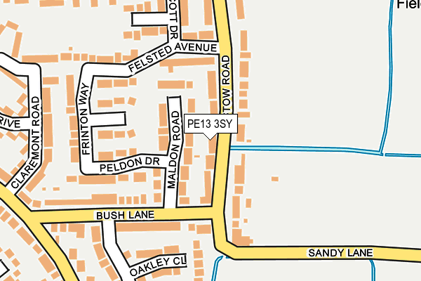 PE13 3SY map - OS OpenMap – Local (Ordnance Survey)