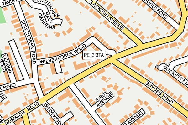 PE13 3TA map - OS OpenMap – Local (Ordnance Survey)