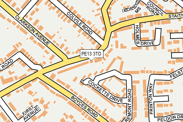 PE13 3TD map - OS OpenMap – Local (Ordnance Survey)