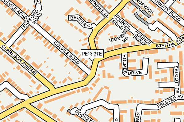 PE13 3TE map - OS OpenMap – Local (Ordnance Survey)