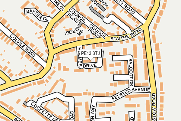 PE13 3TJ map - OS OpenMap – Local (Ordnance Survey)