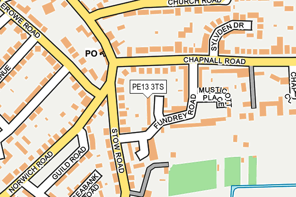 PE13 3TS map - OS OpenMap – Local (Ordnance Survey)