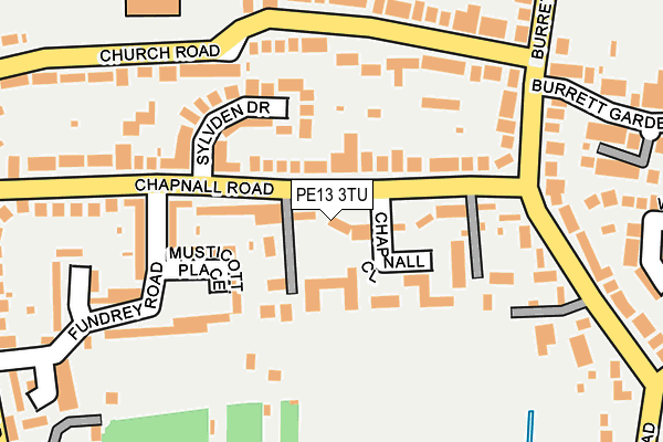 PE13 3TU map - OS OpenMap – Local (Ordnance Survey)