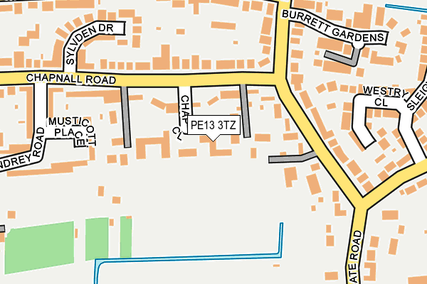 PE13 3TZ map - OS OpenMap – Local (Ordnance Survey)