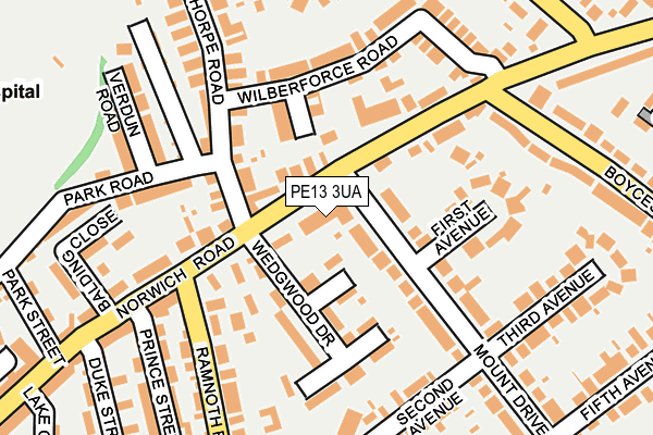 PE13 3UA map - OS OpenMap – Local (Ordnance Survey)