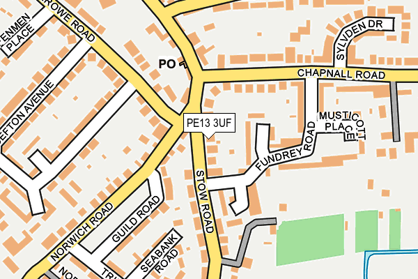 PE13 3UF map - OS OpenMap – Local (Ordnance Survey)