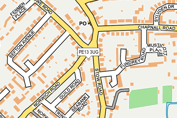 PE13 3UG map - OS OpenMap – Local (Ordnance Survey)