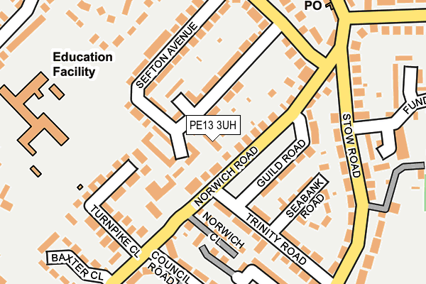 PE13 3UH map - OS OpenMap – Local (Ordnance Survey)