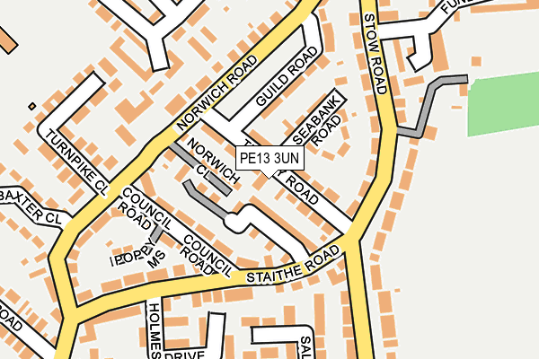 PE13 3UN map - OS OpenMap – Local (Ordnance Survey)