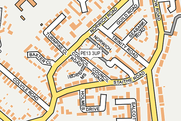 PE13 3UP map - OS OpenMap – Local (Ordnance Survey)