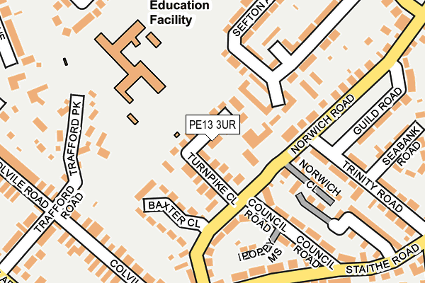 PE13 3UR map - OS OpenMap – Local (Ordnance Survey)