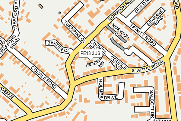 PE13 3US map - OS OpenMap – Local (Ordnance Survey)