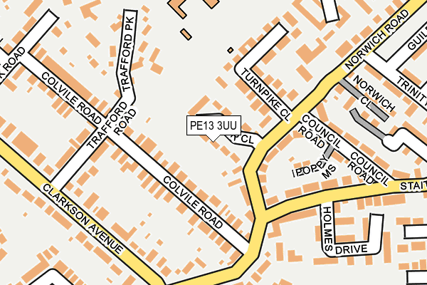 PE13 3UU map - OS OpenMap – Local (Ordnance Survey)