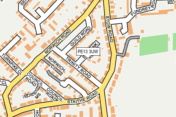 PE13 3UW map - OS OpenMap – Local (Ordnance Survey)
