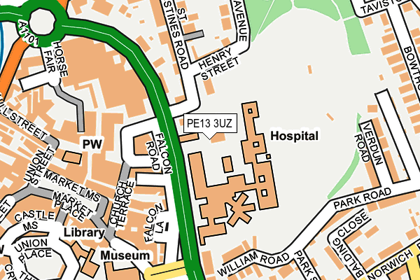 PE13 3UZ map - OS OpenMap – Local (Ordnance Survey)