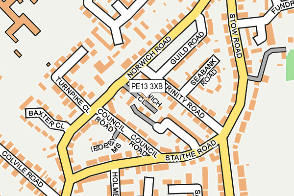PE13 3XB map - OS OpenMap – Local (Ordnance Survey)