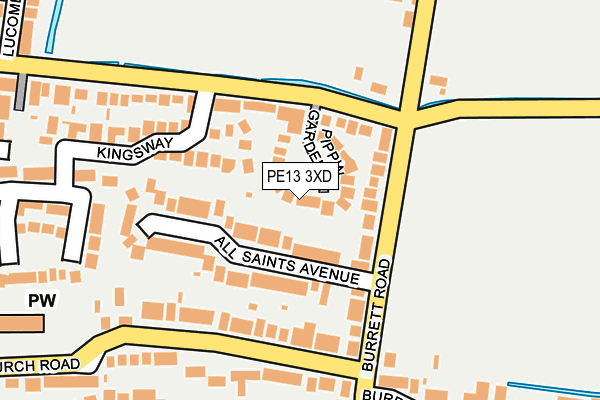 PE13 3XD map - OS OpenMap – Local (Ordnance Survey)
