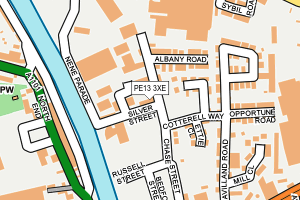 PE13 3XE map - OS OpenMap – Local (Ordnance Survey)