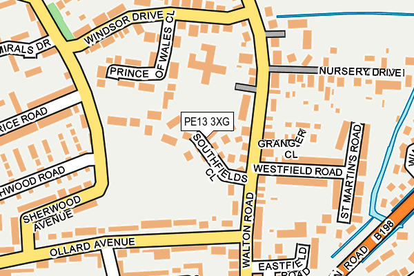 PE13 3XG map - OS OpenMap – Local (Ordnance Survey)