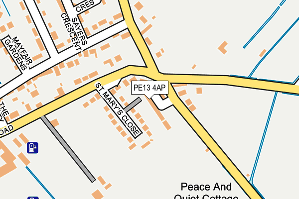 PE13 4AP map - OS OpenMap – Local (Ordnance Survey)