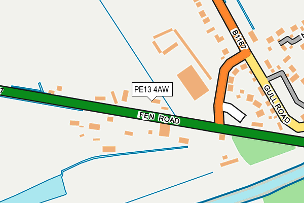 PE13 4AW map - OS OpenMap – Local (Ordnance Survey)