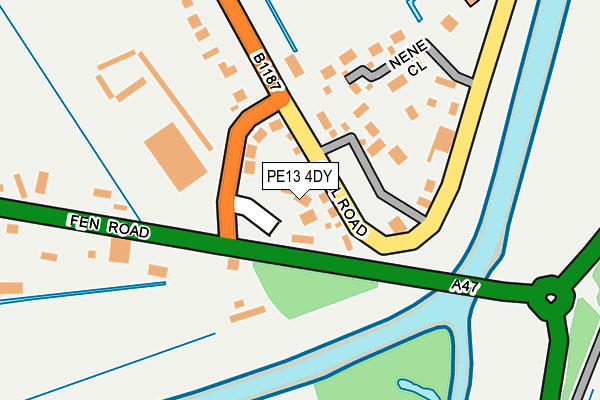 PE13 4DY map - OS OpenMap – Local (Ordnance Survey)