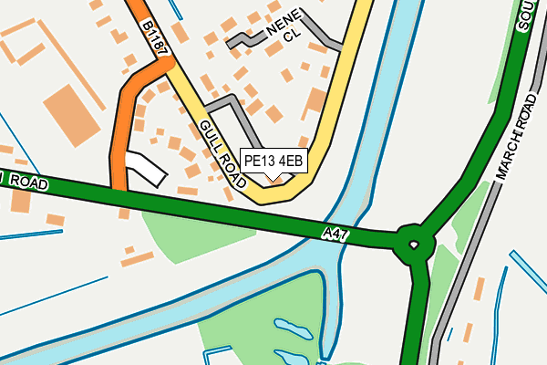 PE13 4EB map - OS OpenMap – Local (Ordnance Survey)