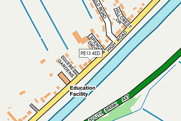 PE13 4ED map - OS OpenMap – Local (Ordnance Survey)